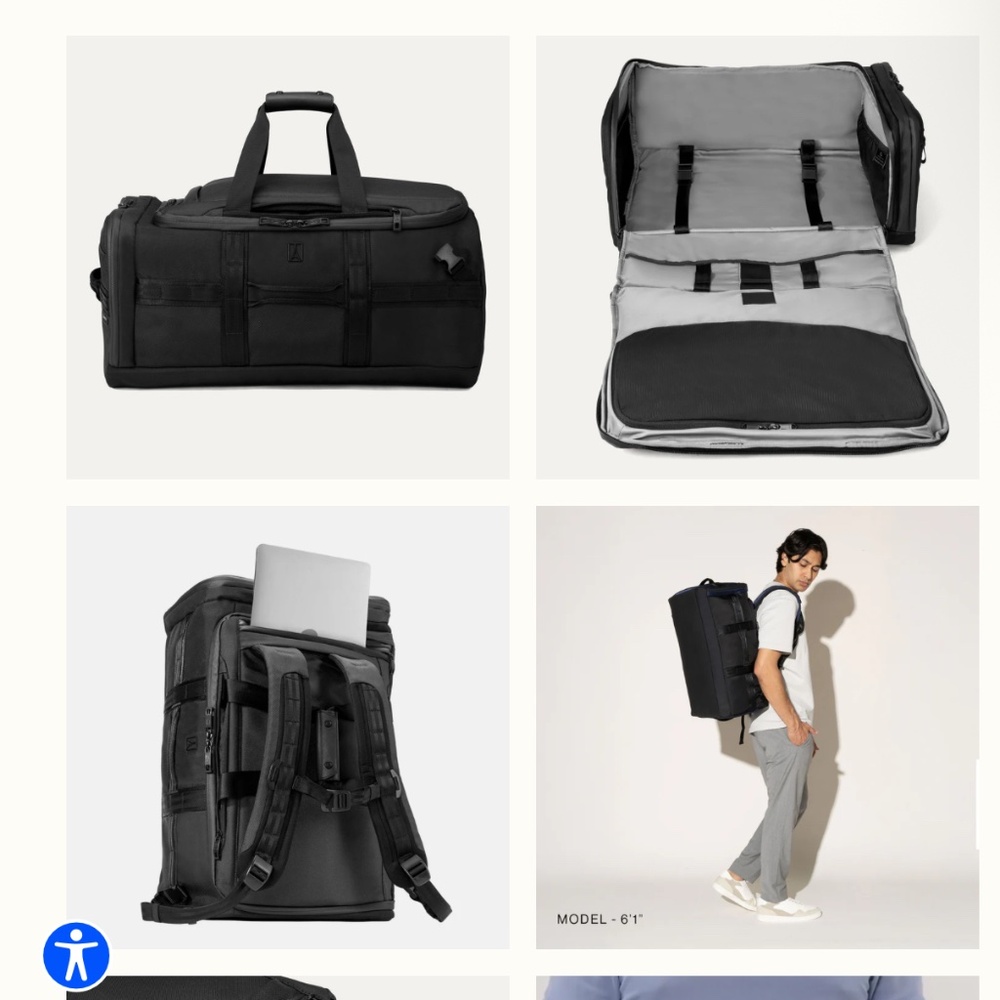 Travelpro® Altitude™ Convertible Duffel/Backpack Black new